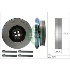 Řemenice, klikový hřídel INA 544 0603 20