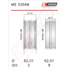 Sada ložiskových pánví pro klikový hřídel KING MB 526AM0.25