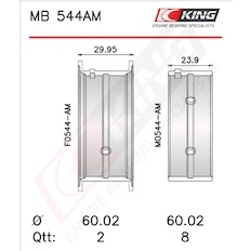Sada ložiskových pánví pro klikový hřídel KING MB 544AM1.5