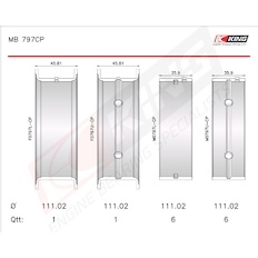 Sada ložiskových pánví pro klikový hřídel KING MB 797CP1.0