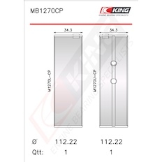Sada ložiskových pánví pro klikový hřídel KING MB1270CP0.25