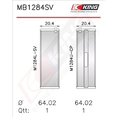 Sada ložiskových pánví pro klikový hřídel KING MB1284SV0.75