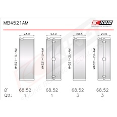 Sada ložiskových pánví pro klikový hřídel KING MB4521AM0.75