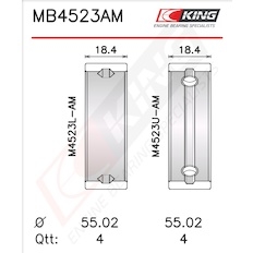 Sada ložiskových pánví pro klikový hřídel KING MB4523AM1.0