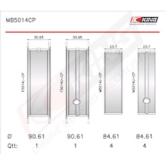 Sada ložiskových pánví pro klikový hřídel KING MB5014CP 020