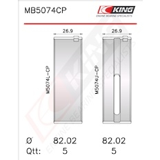 Sada ložiskových pánví pro klikový hřídel KING MB5074CP1.5