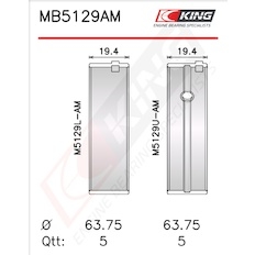 Sada ložiskových pánví pro klikový hřídel KING MB5129AM0.8