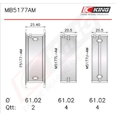 Sada ložiskových pánví pro klikový hřídel KING MB5177AM1.5