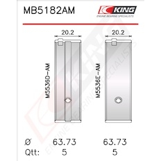 Sada ložiskových pánví pro klikový hřídel KING MB5182AM0.8