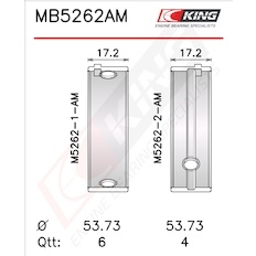 Sada ložiskových pánví pro klikový hřídel KING MB5262AM0.5