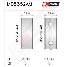 Sada ložiskových pánví pro klikový hřídel KING MB5352AM0.75