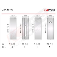 Sada ložiskových pánví pro klikový hřídel KING MB5372SI0.25