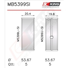 Sada ložiskových pánví pro klikový hřídel KING MB5399SI0.5
