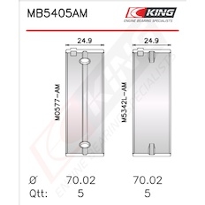 Sada ložiskových pánví pro klikový hřídel KING MB5405AM0.5