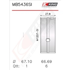 Sada ložiskových pánví pro klikový hřídel KING MB5436SI