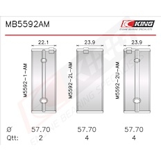 Sada ložiskových pánví pro klikový hřídel KING MB5592AM1.0