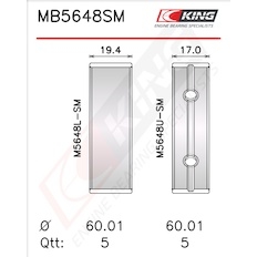 Sada ložiskových pánví pro klikový hřídel KING MB5648SM0.25