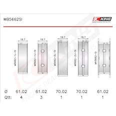 Sada ložiskových pánví pro klikový hřídel KING MB5662SI0.75