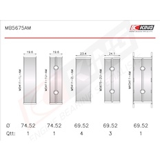 Sada ložiskových pánví pro klikový hřídel KING MB5675AM