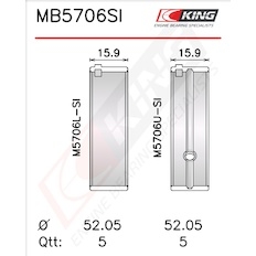 Sada ložiskových pánví pro klikový hřídel KING MB5706SI0.75