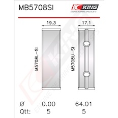 Sada ložiskových pánví pro klikový hřídel KING MB5708SI0.75