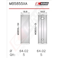Sada ložiskových pánví pro klikový hřídel KING MB5855XA0.25