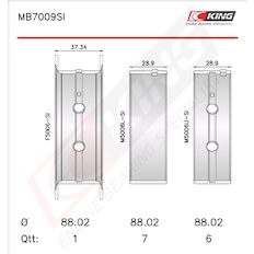 Sada ložiskových pánví pro klikový hřídel KING MB7009SI.026