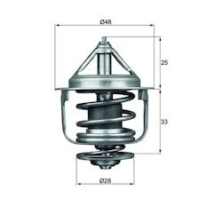 Termostat, chladivo MAHLE ORIGINAL TX 87 77D