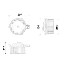 vnitřní ventilátor MAHLE ORIGINAL AB 491 000P