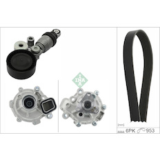 Vodní pumpa + klínový žebrový řemen INA 529 0608 30