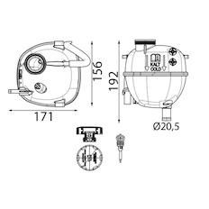 Vyrovnávací nádoba, chladivo MAHLE ORIGINAL CRT 162 000S